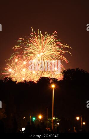 Feux d'artifice du 14 juillet à Paris. Banque D'Images