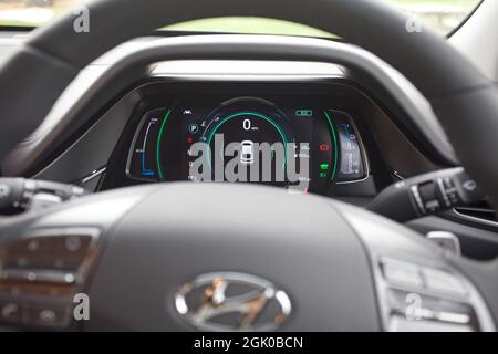 Console de voiture hybride Ioniq Hyundai Banque D'Images