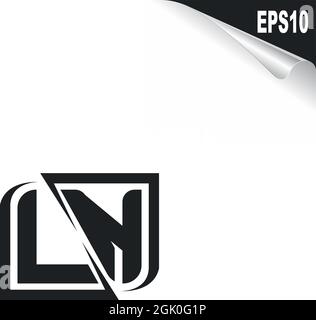 Logo LN initial avec style Shape, logo commercial. Illustration de Vecteur