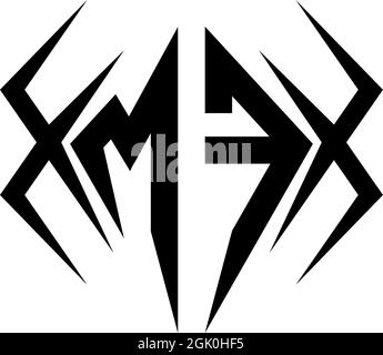 Logo MF initial avec style Cool, logo de marque commerciale. Illustration de Vecteur