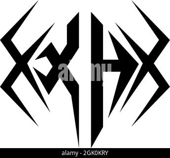 Logo XH initial avec style Cool, logo de marque commerciale. Illustration de Vecteur