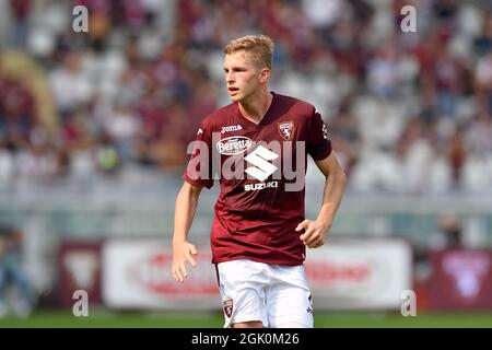 Turin, Italie. 12 septembre 2021. David Zima du Torino FC pendant la série Un match de 2021/2022 entre le Torino FC et l'US Salernitana à Olimpico Grande Torino le 12 septembre 2021 à Turin, Italie crédit: Agence de photo indépendante/Alamy Live News Banque D'Images