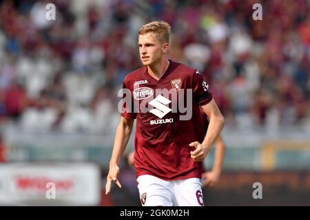 Turin, Italie. 12 septembre 2021. David Zima du Torino FC pendant la série Un match de 2021/2022 entre le Torino FC et l'US Salernitana à Olimpico Grande Torino le 12 septembre 2021 à Turin, Italie crédit: Agence de photo indépendante/Alamy Live News Banque D'Images