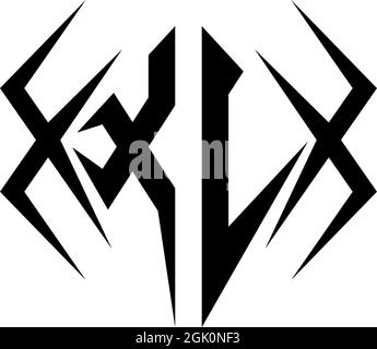 Logo XL initial avec style Cool, logo de marque d'entreprise. Illustration de Vecteur