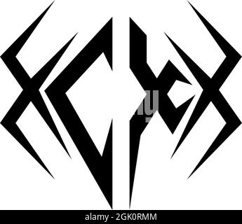 Logo CX initial avec style Cool, logo de marque commerciale. Illustration de Vecteur