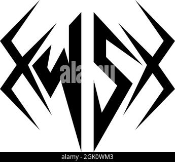 Logo WS initial avec style Cool, logo de marque d'entreprise. Illustration de Vecteur