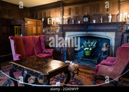 Intérieur de la maison Lytes Cary. Le salon. Banque D'Images