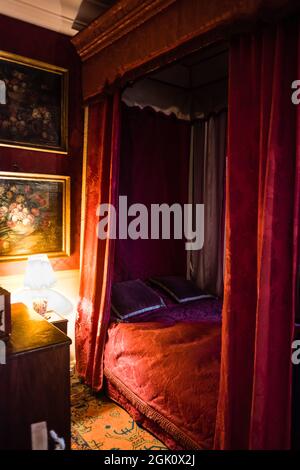 Intérieur de la maison Lytes Cary. Une chambre. Banque D'Images