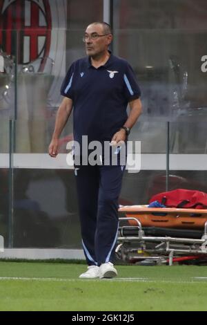 Maurizio Sarri en action pendant la série Un match de football entre Milan et Latium au stade Giuseppe Meazza à Milan le 12 septembre 2021. Banque D'Images