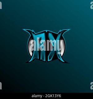 Design initial du logo RX, design initial du logo RX avec style Circle, logo pour le jeu, esport, communauté ou entreprise. Illustration de Vecteur