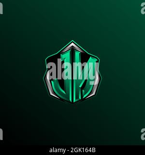 Logo JN initial, logo JN initial avec style Circle, logo pour le jeu, esport, communauté ou entreprise. Illustration de Vecteur