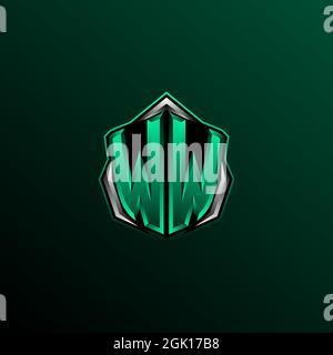 Logo WW initial, logo WW initial avec style Shield, logo pour jeux, esport, communauté ou entreprise. Illustration de Vecteur