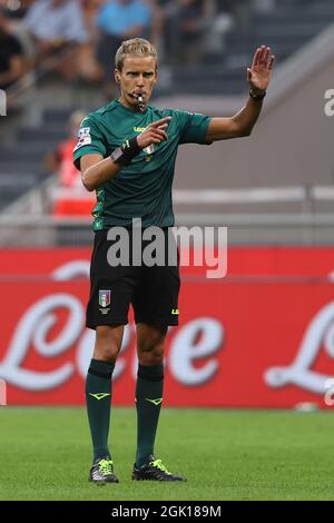 Milan, Italie. 12 septembre 2021. Arbitre Daniele Chiffi gestes pendant la série Un match de football 2021/22 entre AC Milan et SS Lazio au stade Giuseppe Meazza, Milan, Italie le 12 septembre 2021 crédit: Agence de photo indépendante/Alamy Live News Banque D'Images