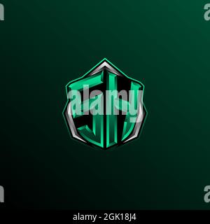 Logo SH initial, logo SH initial avec style Shield, logo pour le jeu, esport, communauté ou entreprise. Illustration de Vecteur