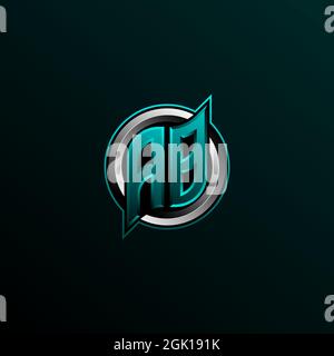 Logo AB initial, logo AB initial avec style cercle, logo pour le jeu, esport, communauté ou entreprise. Illustration de Vecteur