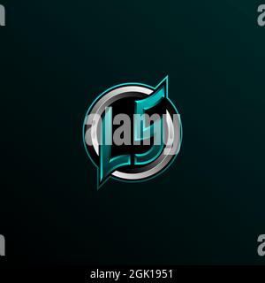 Logo LS initial, logo LS initial avec style cercle, logo pour jeux, esport, communauté ou entreprise. Illustration de Vecteur