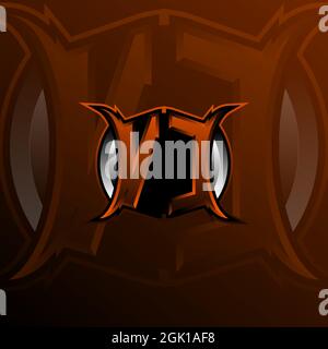 VC logo lettre Design en couleur orange, logo pour le jeu, esport, jeux initiaux, communauté ou entreprise. Illustration de Vecteur