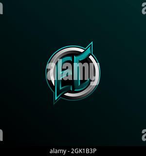 Logo EC initial, logo EC initial avec style cercle, logo pour le jeu, esport, communauté ou entreprise. Illustration de Vecteur