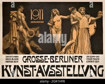 Cliquez sur l'affiche de l'exposition d'art allemand ancien - Great Berlin Art Exhibition 1911 Banque D'Images