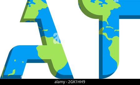 Initial À LA conception du logo avec le style World Map, le logo de l'entreprise de marque. Illustration de Vecteur