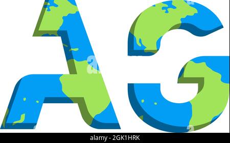 Conception initiale du logo AG avec style World Map, marque de l'entreprise logo. Illustration de Vecteur