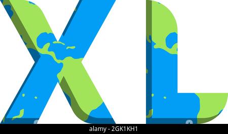 Logo XL initial avec style World Map, logo de l'entreprise. Illustration de Vecteur