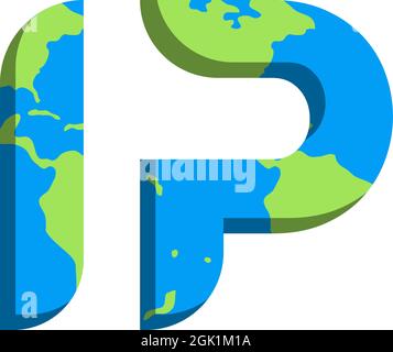 Conception initiale du logo IP avec style World Map, marque de l'entreprise logo. Illustration de Vecteur