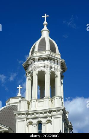 La basilique Saint-Joseph de la cathédrale de San José a été construite en 1885 au 80 S Market Street dans le centre-ville de San Jose, Californie, Californie, États-Unis. Banque D'Images