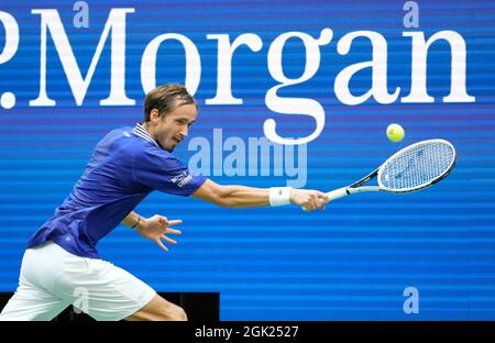 12 septembre 2021 : Daniil Medvedev (RUS) a battu Novak Djokovic (SRB) 6-4, 6-4, 6-4, à l'US Open au Billie Jean King National tennis Centre à Flushing, Queens, New York/USA © JO Becktold/Tennisclix/CSM/CSM Banque D'Images