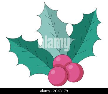 Icône de Noël plate pour une fête confortable à la maison, isolée sur un fond blanc Illustration de Vecteur