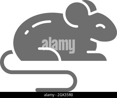 Souris, rat, hamster, rongeur, animal de compagnie, icône gris animal. Illustration de Vecteur