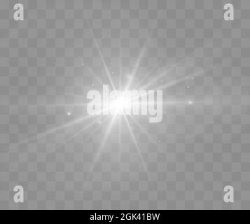 Illustration du vecteur d'évasement de l'objectif. Effet de lumière incandescente isolé sur fond transparent. Illustration de Vecteur