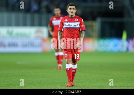 Bergame, Italie. 11 septembre 2021. Lucas Torreira de l'AFC Fiorentina regarde pendant la série Un match entre Atalanta BC et ACF Fiorentina. Banque D'Images