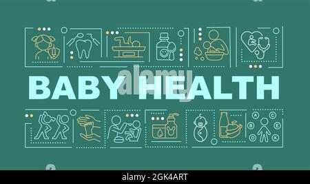 Bannière de concepts de mot de santé d'enfant Illustration de Vecteur