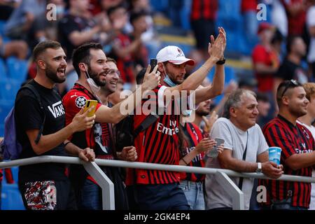 Milan, Italie. 12 septembre 2021. AC Milan Supporters pendant AC Milan vs SS Lazio, football italien série A match à Milan, Italie, septembre 12 2021 crédit: Independent photo Agency/Alay Live News Banque D'Images