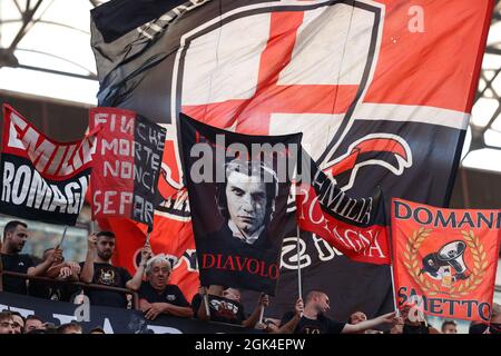 Milan, Italie. 12 septembre 2021. AC Milan Supporters pendant AC Milan vs SS Lazio, football italien série A match à Milan, Italie, septembre 12 2021 crédit: Independent photo Agency/Alay Live News Banque D'Images