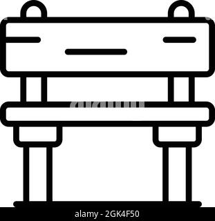 Vecteur de contour d'icône de banc de jardin. Siège en bois. Chaise de stationnement Illustration de Vecteur