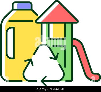 Jeux de bouteilles de lait en plastique icône de couleur RVB Illustration de Vecteur