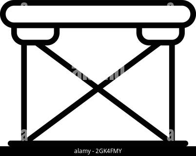 Vecteur de contour de l'icône de table camp. Mobilier en plastique. Pique-nique extérieur Illustration de Vecteur