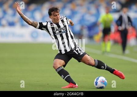 Naples, Italie. 11 septembre 2021. Luca Pellegrini de Juventus FC pendant la série Un match de football 2021/2022 entre SSC Napoli et Juventus FC au stade Diego Armando Maradona à Naples (Italie), le 11 septembre 2021. Photo Cesare Purini/Insidefoto crédit: Insidefoto srl/Alay Live News Banque D'Images