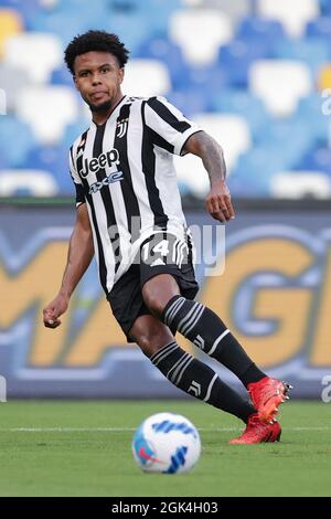 Naples, Italie. 11 septembre 2021. Weston Mckennie de Juventus FC pendant la série Un match de football 2021/2022 entre SSC Napoli et Juventus FC au stade Diego Armando Maradona à Naples (Italie), le 11 septembre 2021. Photo Cesare Purini/Insidefoto crédit: Insidefoto srl/Alay Live News Banque D'Images