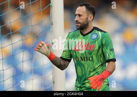 Naples, Italie. 11 septembre 2021. David Ospina de SSC Napoli pendant la série Un match de football 2021/2022 entre SSC Napoli et Juventus FC au stade Diego Armando Maradona à Naples (Italie), le 11 septembre 2021. Photo Cesare Purini/Insidefoto crédit: Insidefoto srl/Alay Live News Banque D'Images