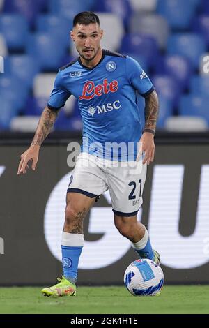 Naples, Italie. 11 septembre 2021. Matteo Politano de SSC Napoli pendant la série Un match de football 2021/2022 entre SSC Napoli et Juventus FC au stade Diego Armando Maradona à Naples (Italie), le 11 septembre 2021. Photo Cesare Purini/Insidefoto crédit: Insidefoto srl/Alay Live News Banque D'Images