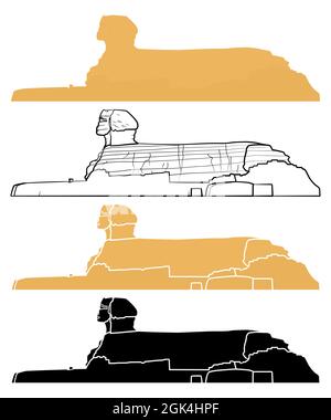 Grand Sphinx de Gizeh, Egypte Illustration de Vecteur