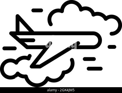 Vecteur de contour de l'icône de plan de vol. Voyage dans le ciel. Avion de voyage Illustration de Vecteur