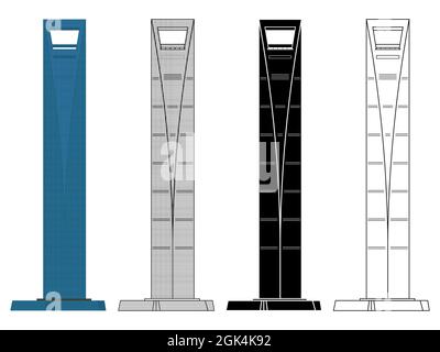 Célèbre gratte-ciel à Shanghai, en Chine Illustration de Vecteur
