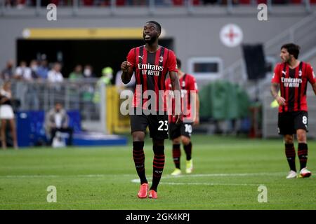 Fikayo Tomori de l'AC Milan pendant la série Un match de 2021/2022 entre l'AC Milan et SS Lazio au stade Giuseppe Meazza le 12,2021 septembre à Milan, Banque D'Images