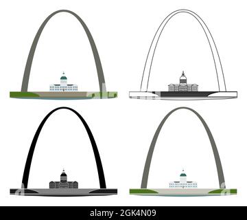 Gateway Arch à St Louis, États-Unis Illustration de Vecteur
