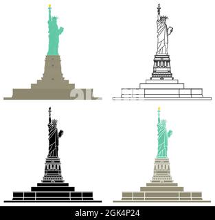 Statue de la liberté à New York, États-Unis Illustration de Vecteur