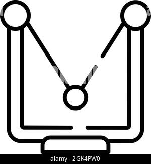 Vecteur de contour de l'icône de pendule de relaxation. Horloge d'hypnose. Montre à mouvement Illustration de Vecteur